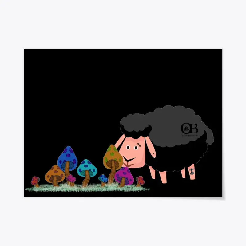 OBW Black Sheep Mushroom Wall Art