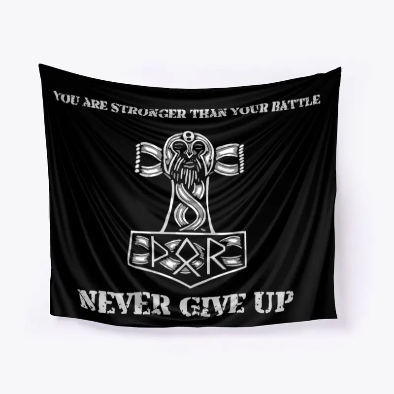 Never Give Up Thunder God Tapestry