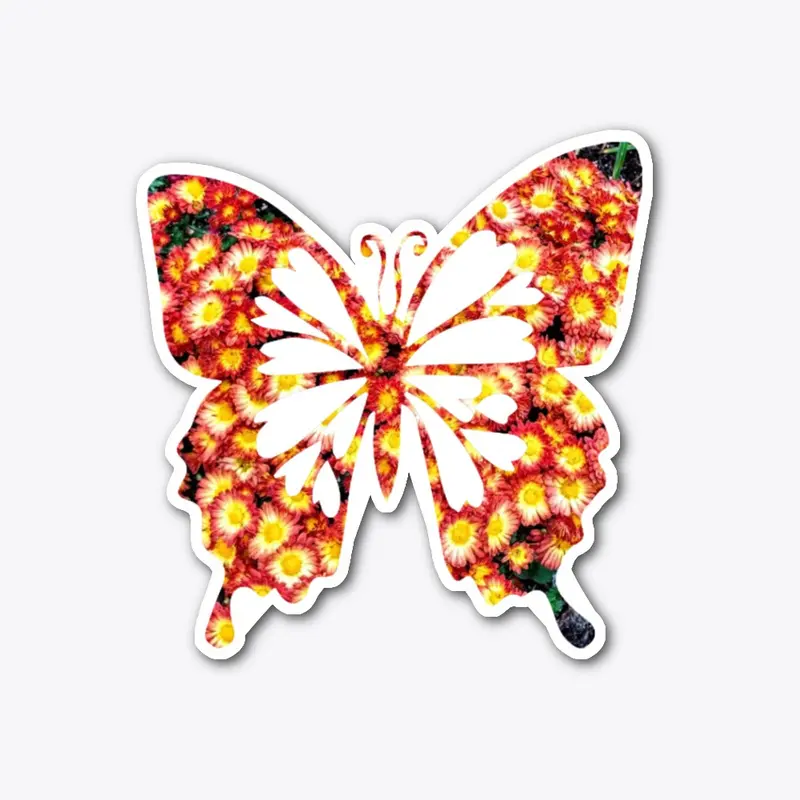 Flower Butterfly Sticker